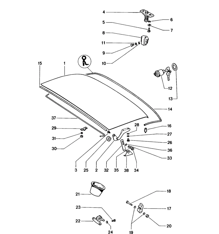 Targa Top Storage Support Right Side for Porsche 914 (1970-76) - Image 2