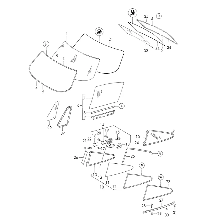 URO Parts Vent Glass Seal for 911/964/993/912/930 (1965–1994) - Image 3
